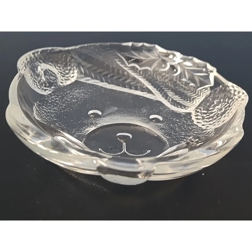 LN‎ Studio Nova Mikasa crystal candy nut jewelry dish Teddy Bear santa hat 5.5